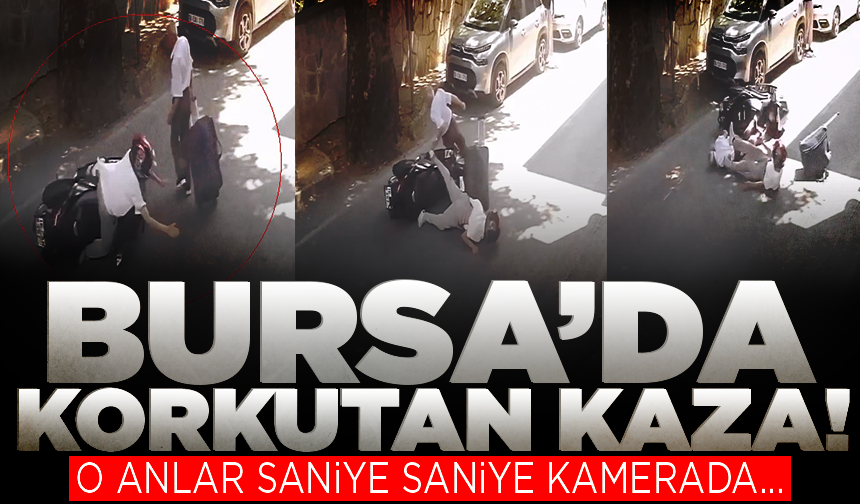 Bursa'da yayaya çarpmamak isterken kaza yaptı