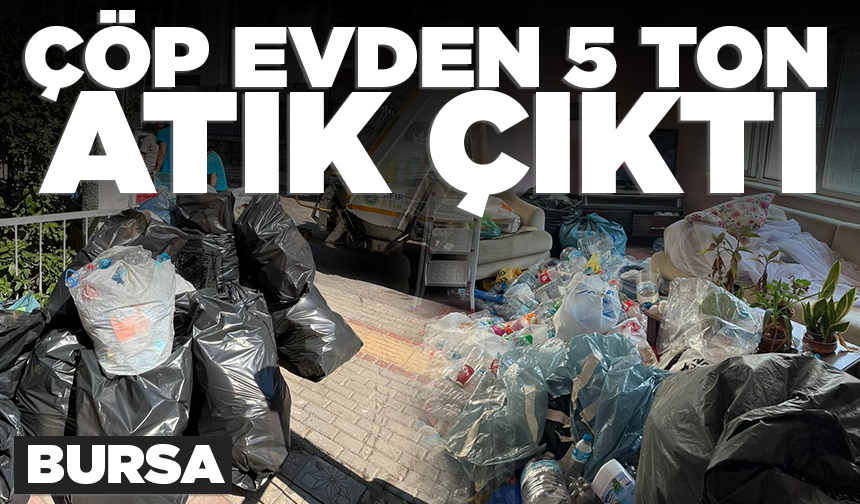Osmangazi’de çöp evden 2,5 ton geri dönüşüm atığı çıkarıldı