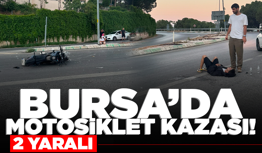 Bursa’da kontrolden çıkan motosiklet yan yattı