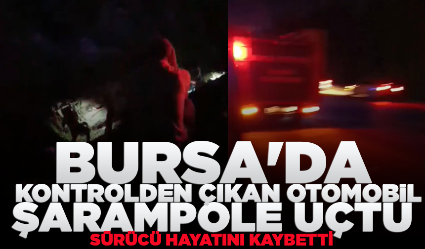 Bursa'da kontrolden çıkan otomobil şarampole uçtu: Sürücü hayatını kaybetti