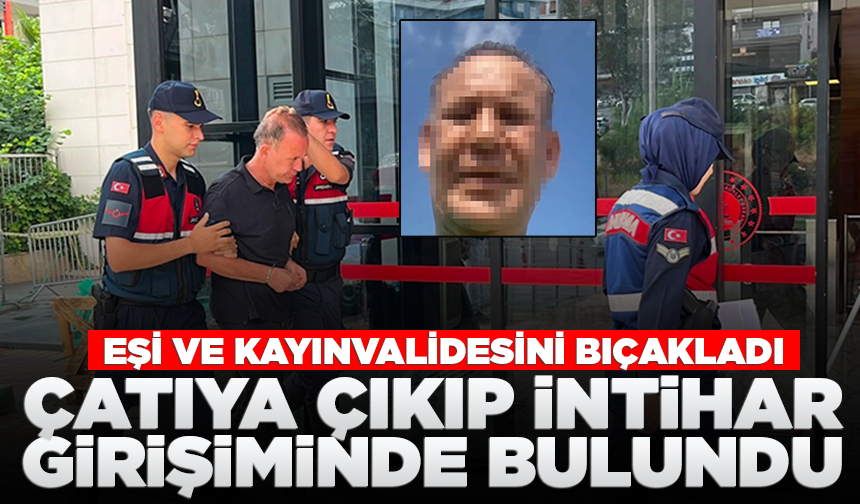 Eşi ve kayınvalidesini bıçakladı, çatıya çıkıp intihar girişiminde bulundu