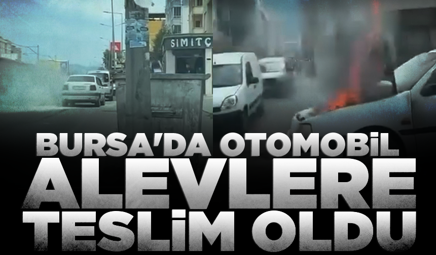 Bursa'da otomobil alevlere teslim oldu