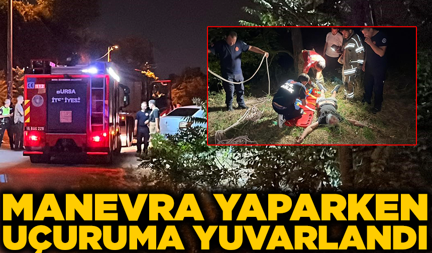 Manevra yaparken uçuruma yuvarlandı: Kurtarılma anları kamerada