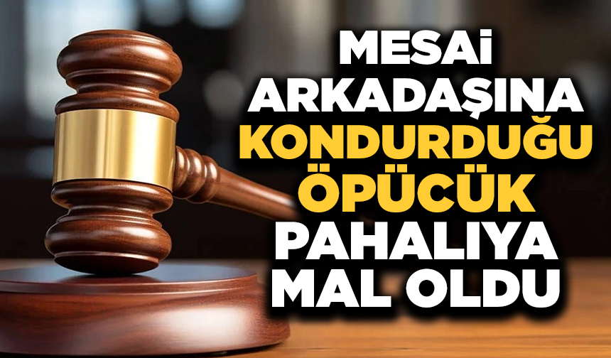 Mesai arkadaşına kondurduğu öpücük pahalıya mal oldu