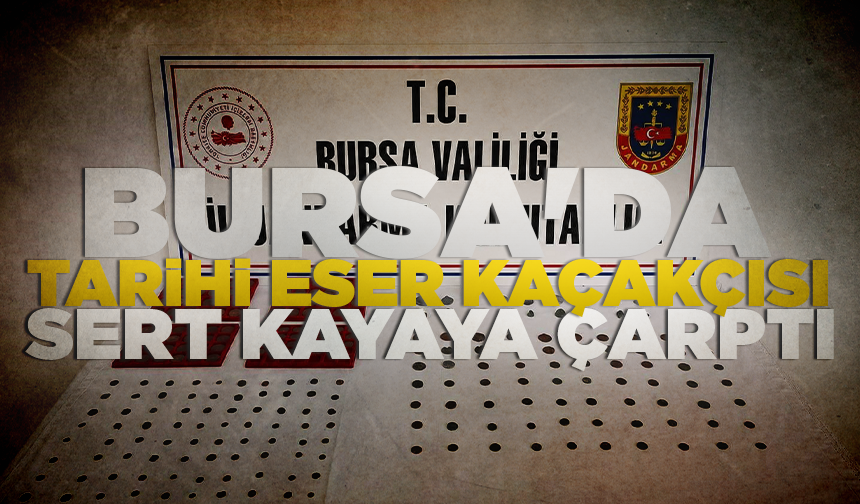 Bursa'da tarihi eser kaçakçısı sert kayaya çarptı