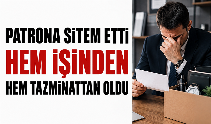 Patrona sitem etti, hem işinden hem tazminattan oldu