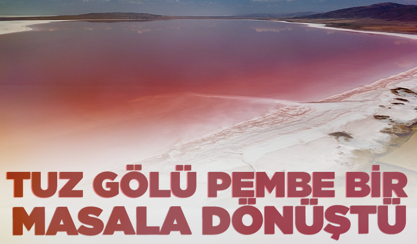 Tuz Gölü’nde büyüleyen görüntü: Pembeye büründü