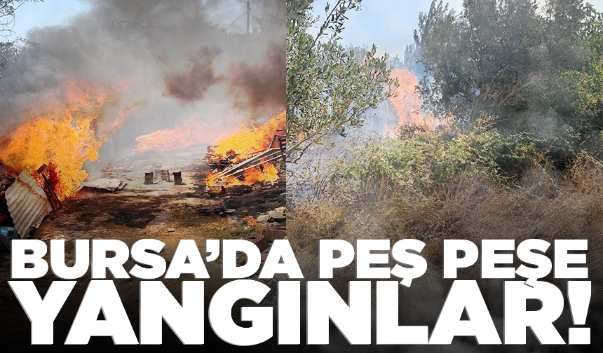 Bursa'da iki ilçede peş peşe yangınlar! Kontrol altına alındı