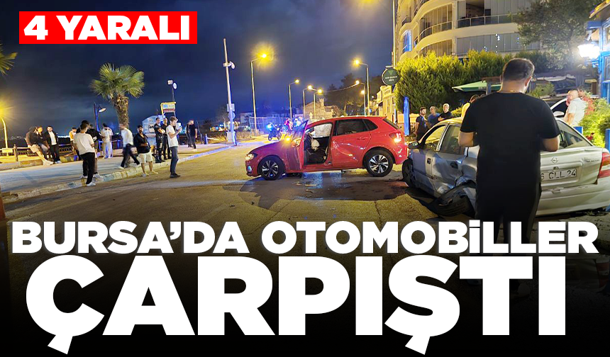 Mudanya’da iki otomobil çarpıştı: 4 yaralı, sürücü kaçtı