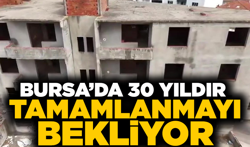 Karacabey'de 30 yıldır tamamlanmayı bekleyen bina mahalleliyi tedirgin ediyor
