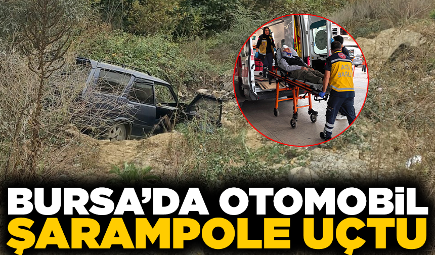 Bursa’da otomobil şarampole uçtu: 2 yaralı