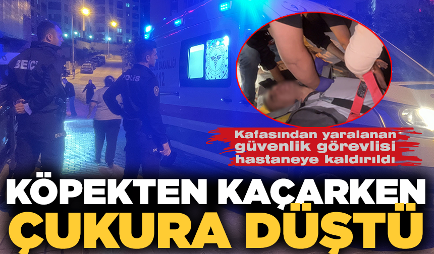 Köpeğin havlamasıyla kaçarken çukura düşüp yaralandı
