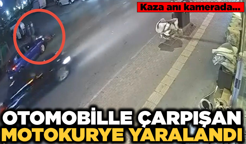 Bursa'da otomobil ile çarpışan motokurye yaralandı