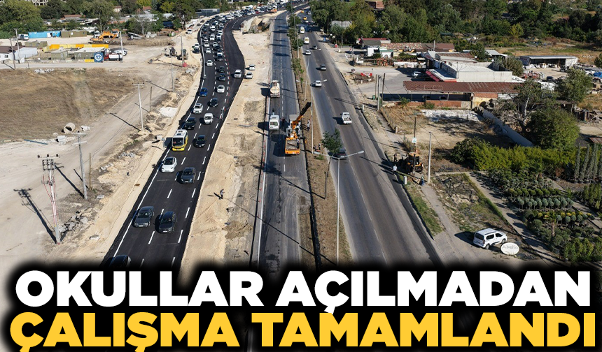 Bursa'da kritik yol çalışması okullar açılmadan tamamlandı