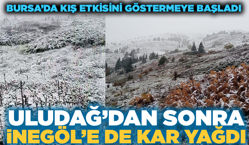 Bursa İnegöl'e mevsimin ilk karı düştü