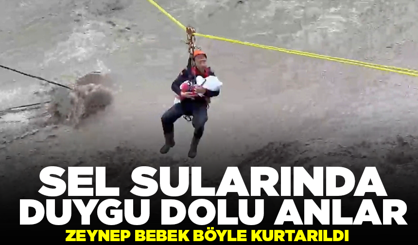 Yürekleri ısıtan görüntü! Selde mahsur kalan 8 aylık Zeynep bebek böyle kurtarıldı