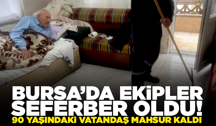 Bursa’da yağmur suları apartmanları bastı: 90 yaşındaki vatandaş mahsur kaldı