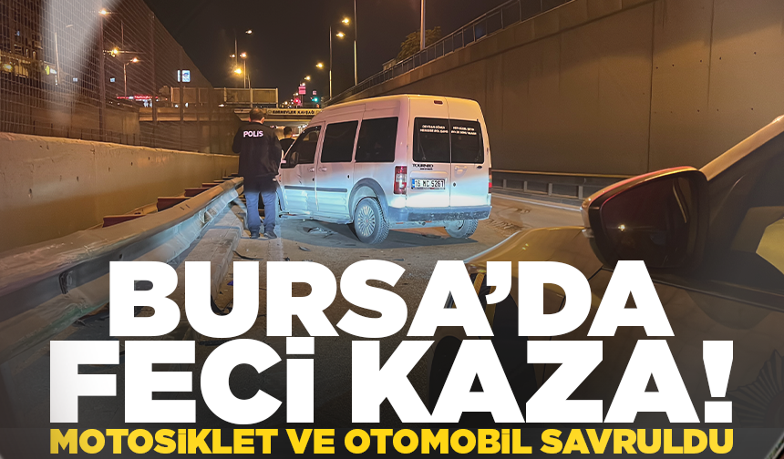 Bursa'da otomobile çarpan motosiklet sürücüsü yaralandı