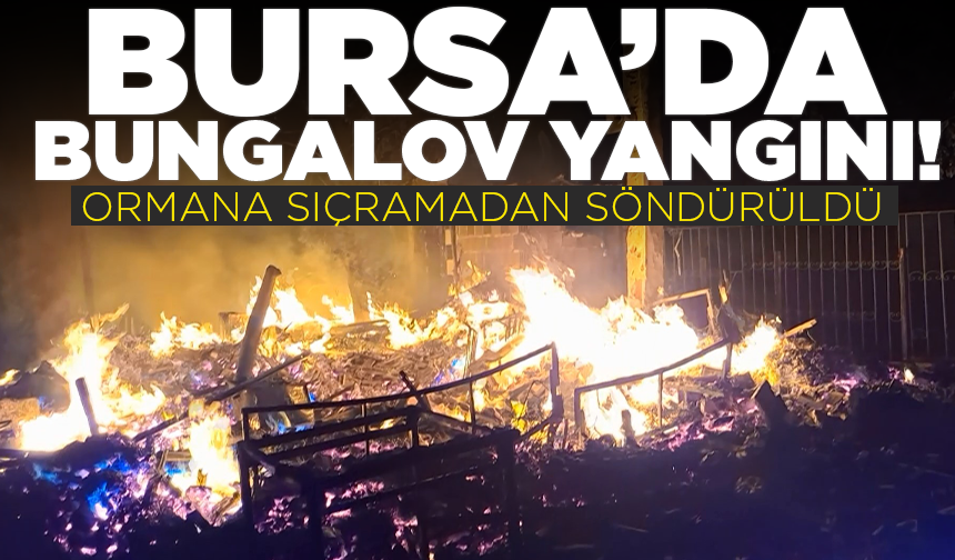 Bursa'da bungalov yangını! Alevler ormana sıçramadan söndürüldü